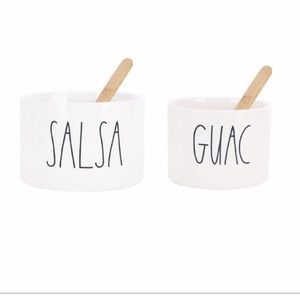 Rae Dunn Guac & salsa bowl set with spoons